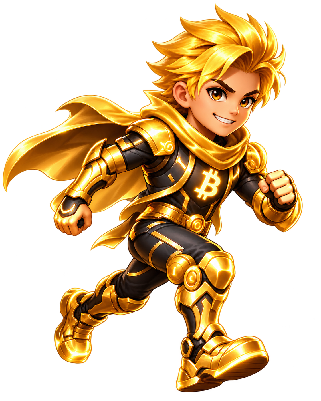 Illustrated Golden Satoshi hero skin